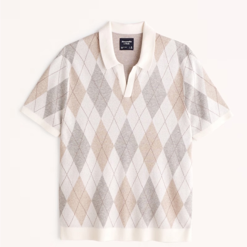 Abercrombie & Fitch Argyle Sweater Polo
